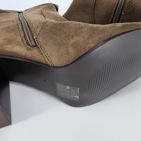 Market & Spruce Green Slouchy Heeled Boots Women's Size 8 - Picture 10 of 10